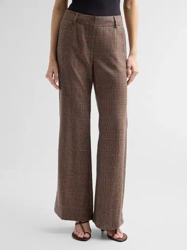 MAISON COMMON Women's Glen Plaid Wool Trousers | Thumbnail 4