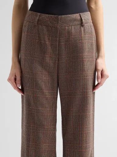 MAISON COMMON Women's Glen Plaid Wool Trousers | Thumbnail 5