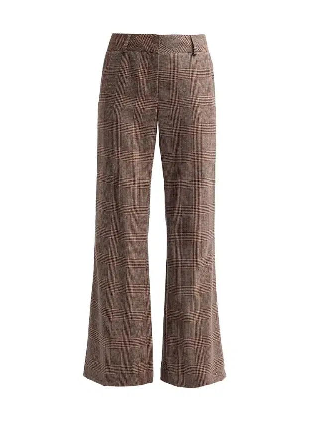 Maison Common Women's Glen Plaid Wool Trousers - Beige