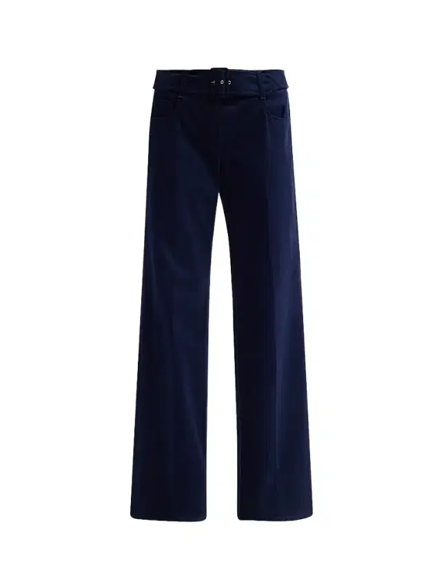Maison Common Women's Belted Mid-Rise Denim Trousers - Navy