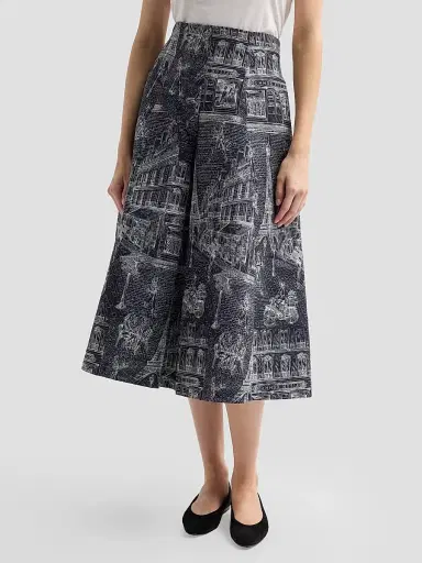 MAISON COMMON Women's Jacquard Town Print Midi Skirt | Thumbnail 4 MAISON COMMON Women's Jacquard Town Print Midi Skirt | Thumbnail 4