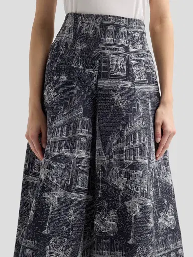 MAISON COMMON Women's Jacquard Town Print Midi Skirt | Thumbnail 5 MAISON COMMON Women's Jacquard Town Print Midi Skirt | Thumbnail 5