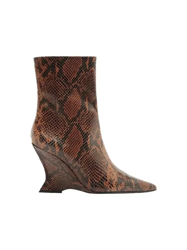 Schutz Women's Siena 115MM Snake-Embossed Leather Booties - Brown