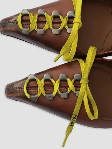 Prada Women's Antiqued Leather Pumps - Brown | Thumbnail 5