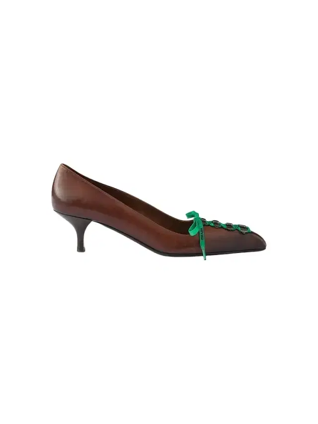 Prada Women's Antiqued Leather Pumps - Brown