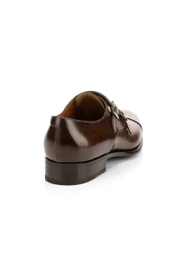 Santoni Men's Ira Double Monk Strap Leather Loafers | Thumbnail 3