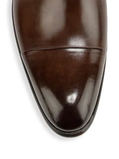 Santoni Men's Ira Double Monk Strap Leather Loafers | Thumbnail 4