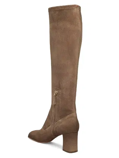 Santoni Women's Carla 65MM Suede Knee-High Boots - Beige - Size 12 | Thumbnail 4
