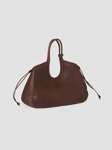 Miu Miu Women's Ivy Nappa Leather Shopping Bag - Dark Brown | Thumbnail 2