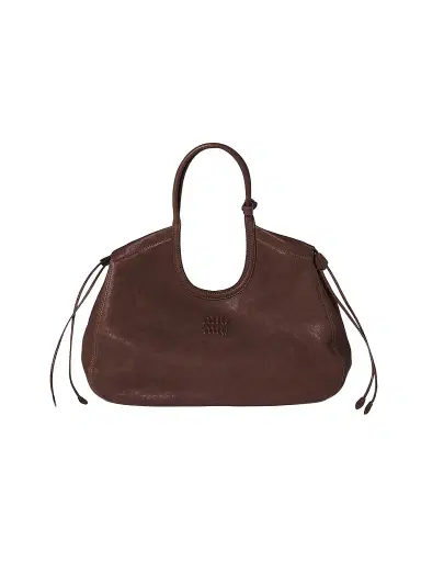 Miu Miu Women's Ivy Nappa Leather Shopping Bag - Dark Brown | Thumbnail 1