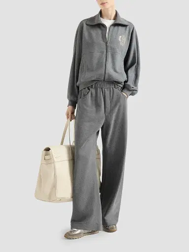Brunello Cucinelli Women's Cotton Smooth French Terry Trousers - Dark Grey - Size XXXXL | Thumbnail 2