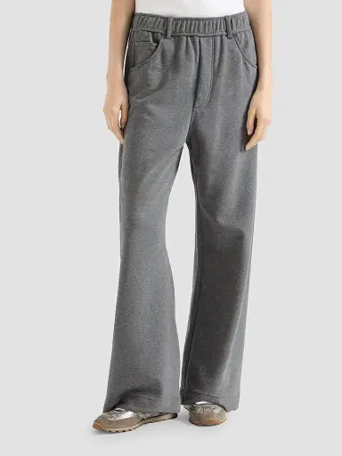 Brunello Cucinelli Women's Cotton Smooth French Terry Trousers - Dark Grey - Size XXXXL | Thumbnail 3