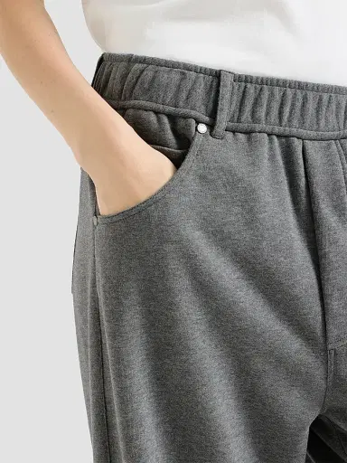 Brunello Cucinelli Women's Cotton Smooth French Terry Trousers - Dark Grey - Size XXXXL | Thumbnail 6