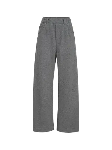 Brunello Cucinelli Women's Cotton Smooth French Terry Trousers - Dark Grey - Size XXXXL | Thumbnail 1