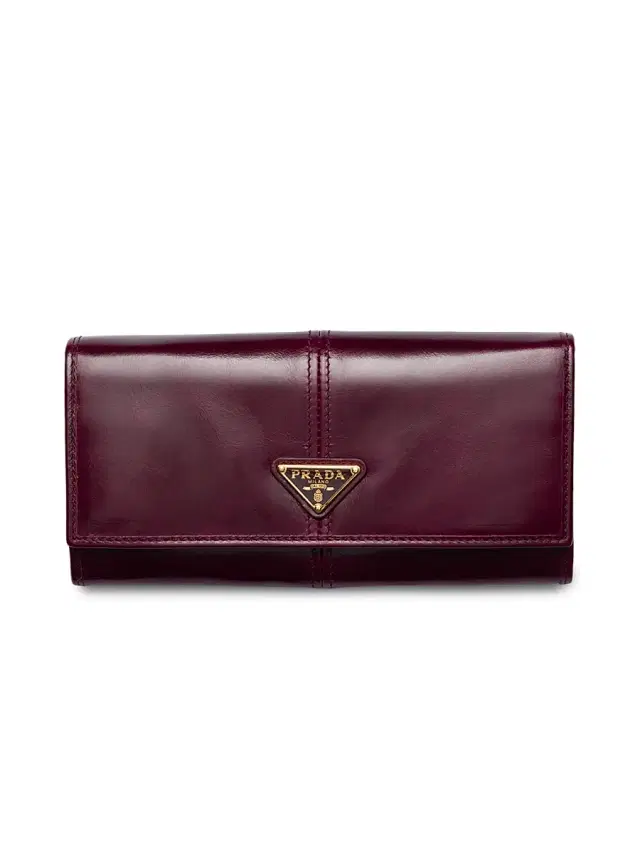 Prada Women's Leather Wallet - Dark Red
