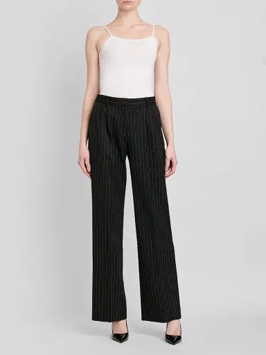 Dolce & Gabbana Women's Pinstriped Virgin Wool-Cashmere Straight-Leg Pants - Rigato | Thumbnail 2