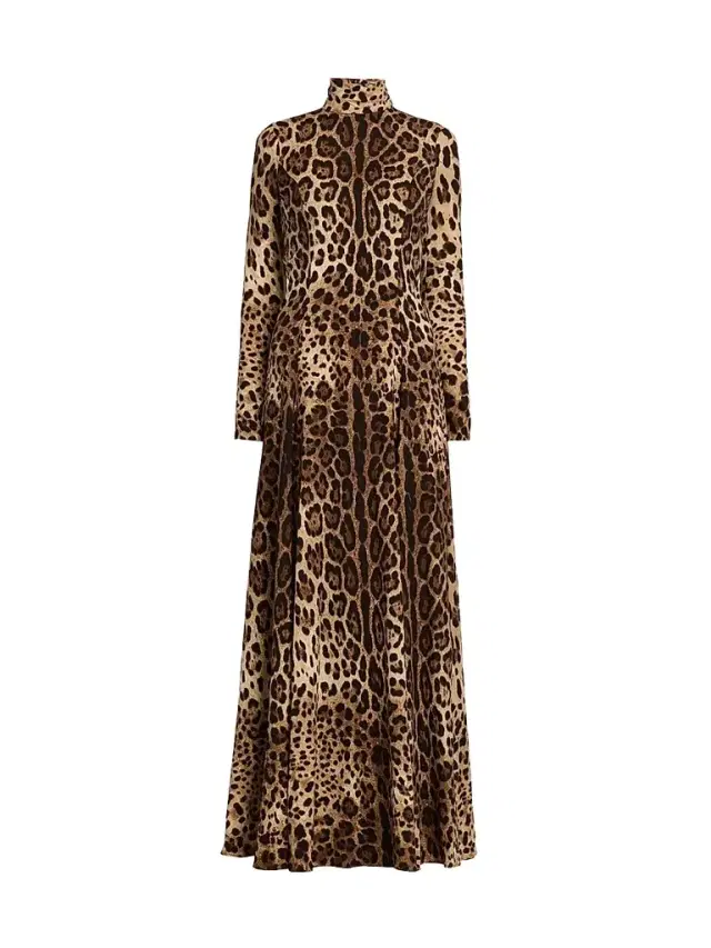 Dolce & Gabbana Women's Leopard Silk Charmeuse Maxi Dress - Leo