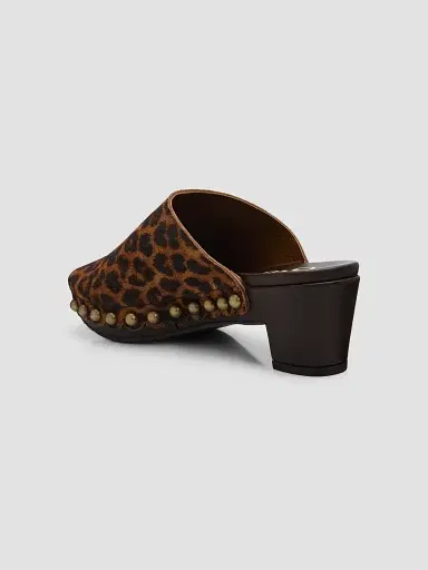 PEDRO GARCIA Women's Nain 65MM Studded Leopard-Printed Suede Clogs | Thumbnail 4 PEDRO GARCIA Women's Nain 65MM Studded Leopard-Printed Suede Clogs | Thumbnail 4