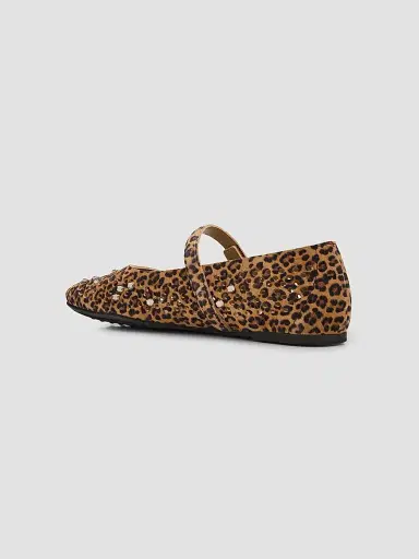 PEDRO GARCIA Women's Anica Leopard Print Suede Mary Janes | Thumbnail 4