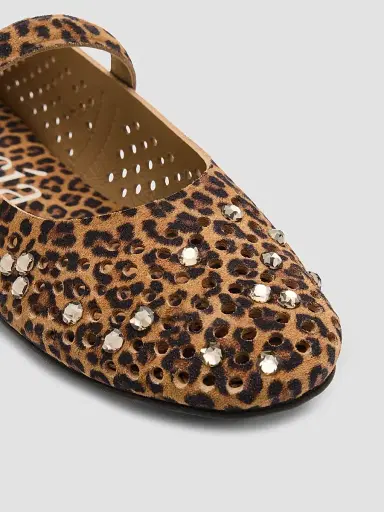 PEDRO GARCIA Women's Anica Leopard Print Suede Mary Janes | Thumbnail 5