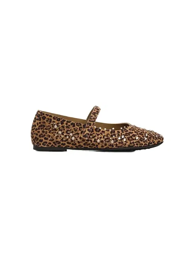 PEDRO GARCIA Women's Anica Leopard Print Suede Mary Janes