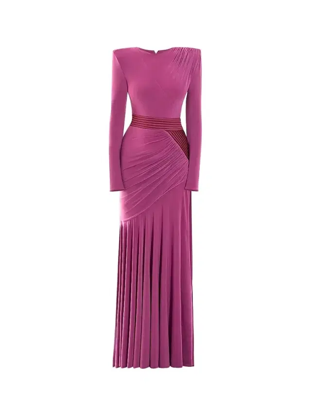 Zhivago Women's How Light She Is Ruched Gown - Mauve - Size 12
