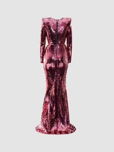 Zhivago Women's The Past Returns Sequin Gown - Mauve - Size 10 | Thumbnail 5