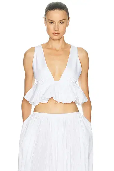 ALAÏA Peplum Openwork Crop Top