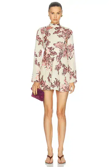 Hemant & Nandita Biased Mock Neck Mini Dress