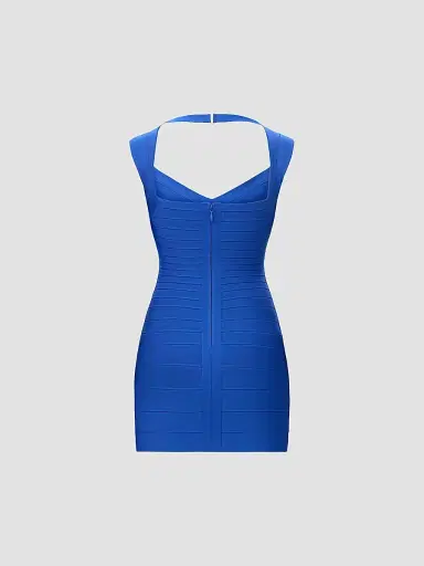 Hervé Léger Women's The Jamie Mini Dress - Bright Blue | Thumbnail 6 Hervé Léger Women's The Jamie Mini Dress - Bright Blue | Thumbnail 6