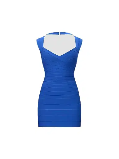 Hervé Léger Women's The Jamie Mini Dress - Bright Blue | Thumbnail 1 Hervé Léger Women's The Jamie Mini Dress - Bright Blue | Thumbnail 1