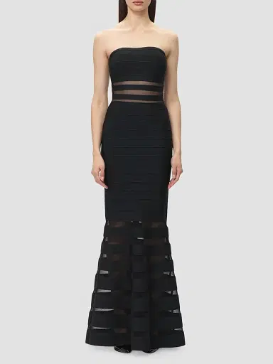 Hervé Léger Women's The Kate Strapless Gown - Black | Thumbnail 2