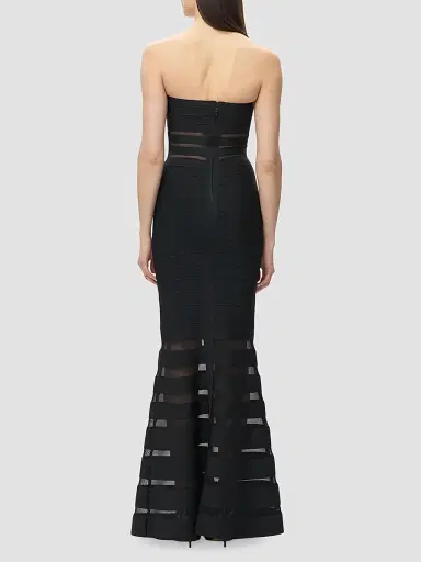 Hervé Léger Women's The Kate Strapless Gown - Black | Thumbnail 3