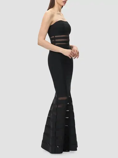 Hervé Léger Women's The Kate Strapless Gown - Black | Thumbnail 5