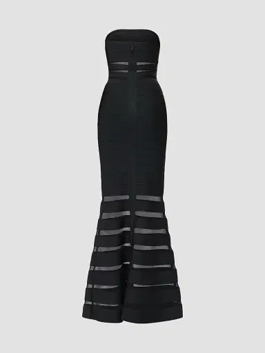 Hervé Léger Women's The Kate Strapless Gown - Black | Thumbnail 6