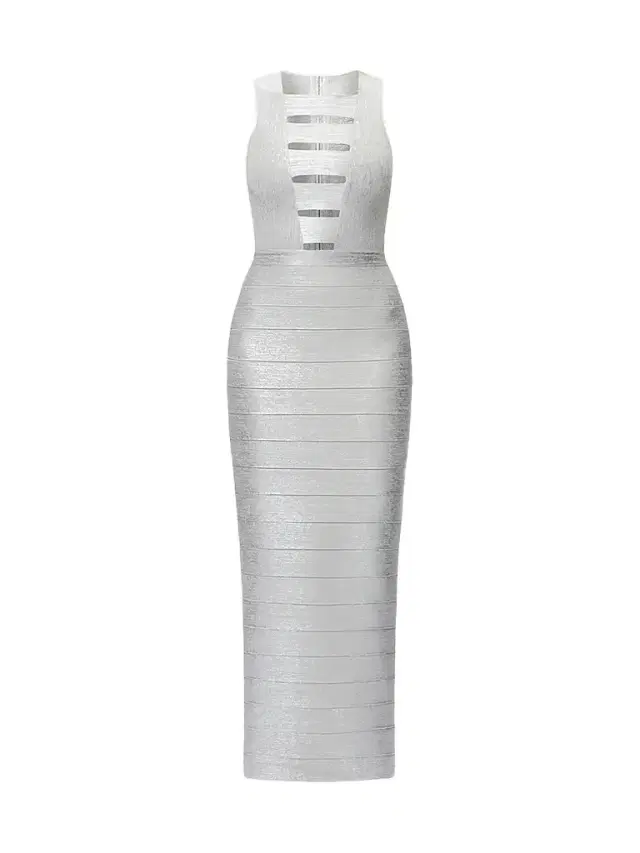 Hervé Léger Women's The Metallic Bailey Gown - Silver Foil