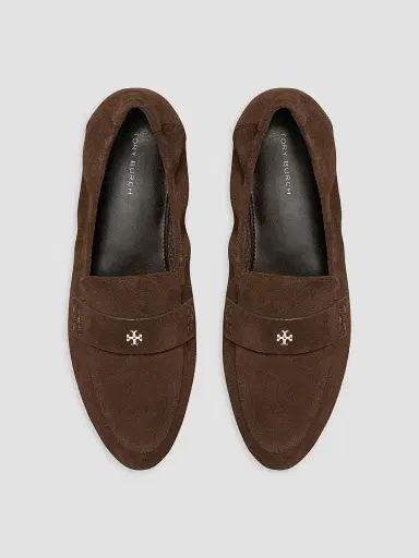 Tory Burch Women's Almond Toe Suede Loafers | Thumbnail 4