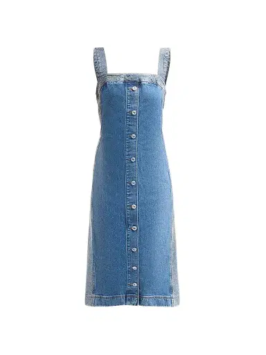 Ramy Brook Women's Amanda Rhinestone-Trim Denim Midi Dress - Rhinestone Mid Cerulean | Thumbnail 1