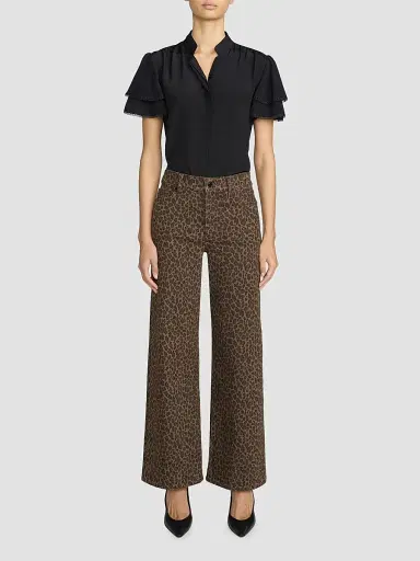 Frame Women's Le Slim Palazzo Leopard-Print Jeans | Thumbnail 2