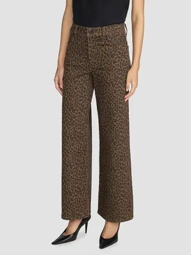 Frame Women's Le Slim Palazzo Leopard-Print Jeans | Thumbnail 4