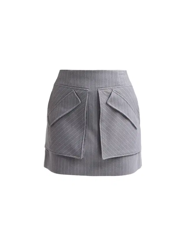 AKNVAS Women's Cherry Grey Pinstripe Skirt - Grey White