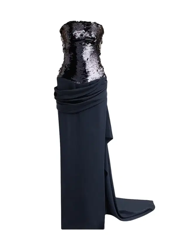 Atelier Prabal Gurung Women's Strapless Sequin & Draped Crepe Gown - Navy