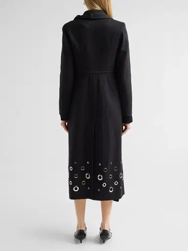 Proenza Schouler Women's Alix Compact Melton Wool Coat - Black | Thumbnail 3