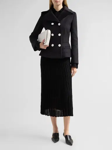Proenza Schouler Women's Romane Wool-Blend Double-Breasted Jacket - Black | Thumbnail 2 Proenza Schouler Women's Romane Wool-Blend Double-Breasted Jacket - Black | Thumbnail 2