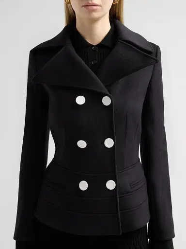 Proenza Schouler Women's Romane Wool-Blend Double-Breasted Jacket - Black | Thumbnail 5 Proenza Schouler Women's Romane Wool-Blend Double-Breasted Jacket - Black | Thumbnail 5