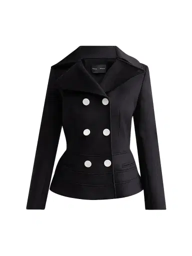Proenza Schouler Women's Romane Wool-Blend Double-Breasted Jacket - Black | Thumbnail 1 Proenza Schouler Women's Romane Wool-Blend Double-Breasted Jacket - Black | Thumbnail 1
