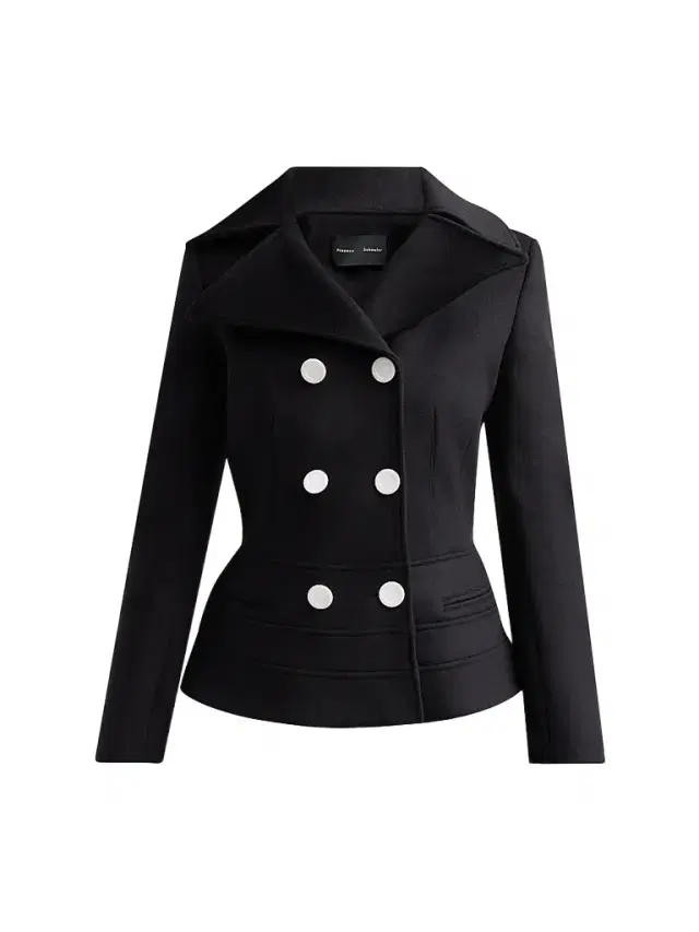 Women's Romane Wool-Blend Double-Breasted Jacket - Black