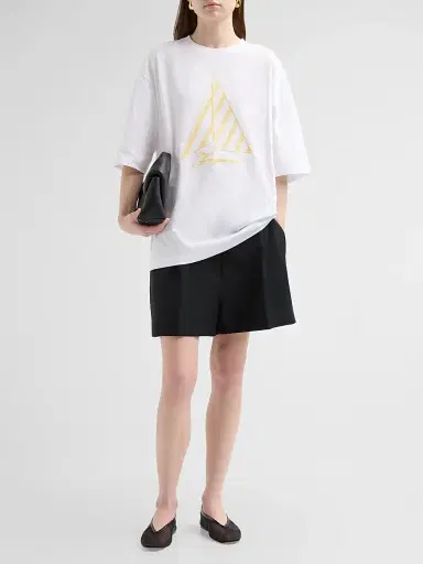 Jacquemus Women's Embroidered Sailboat Cotton T-Shirt - Embroidery Yellow Sails | Thumbnail 2