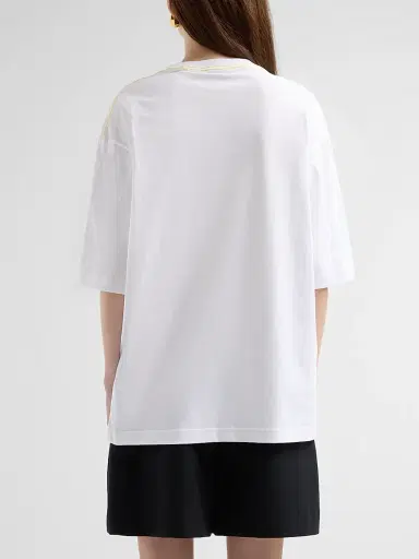Jacquemus Women's Embroidered Sailboat Cotton T-Shirt - Embroidery Yellow Sails | Thumbnail 3