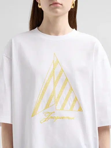 Jacquemus Women's Embroidered Sailboat Cotton T-Shirt - Embroidery Yellow Sails | Thumbnail 5